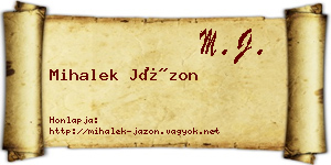Mihalek Jázon névjegykártya